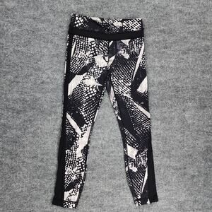 Lululemon Leggings Womens 2 Black White Static Mist Wunder Under Pant III Active